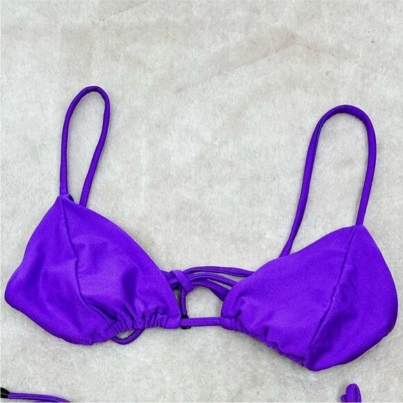 Isidora ITL Swim Mila Bikini Top Triangle Halter In Violet Purple Size M - Picture 3 of 8
